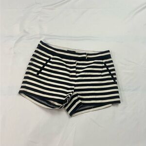 J. Crew Black and White Striped High Waist Shorts